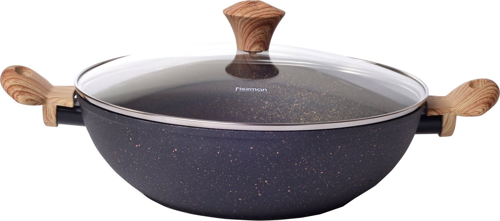 Алюминиевая сковорода-вок-пароварка с алмазным покрытием и крышкой, 24 см, 2.5 л, медь